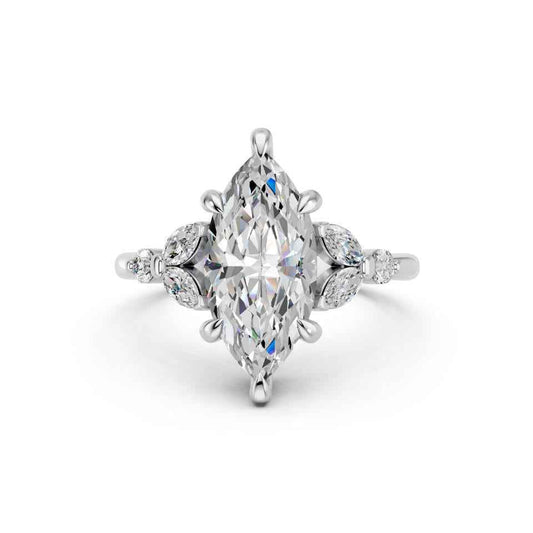 MARQUISE RING WITH SIDE STONES