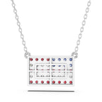 American Flag Bar Pendant Necklace with Lab-Grown Diamonds & Gemstones