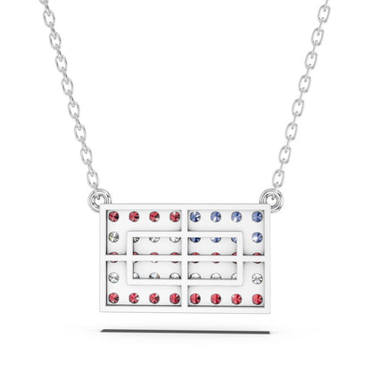 American Flag Bar Pendant Necklace with Lab-Grown Diamonds & Gemstones - M&D Signature Jewels