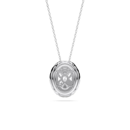 OVAL HALO PENDANT - M&D Signature Jewels