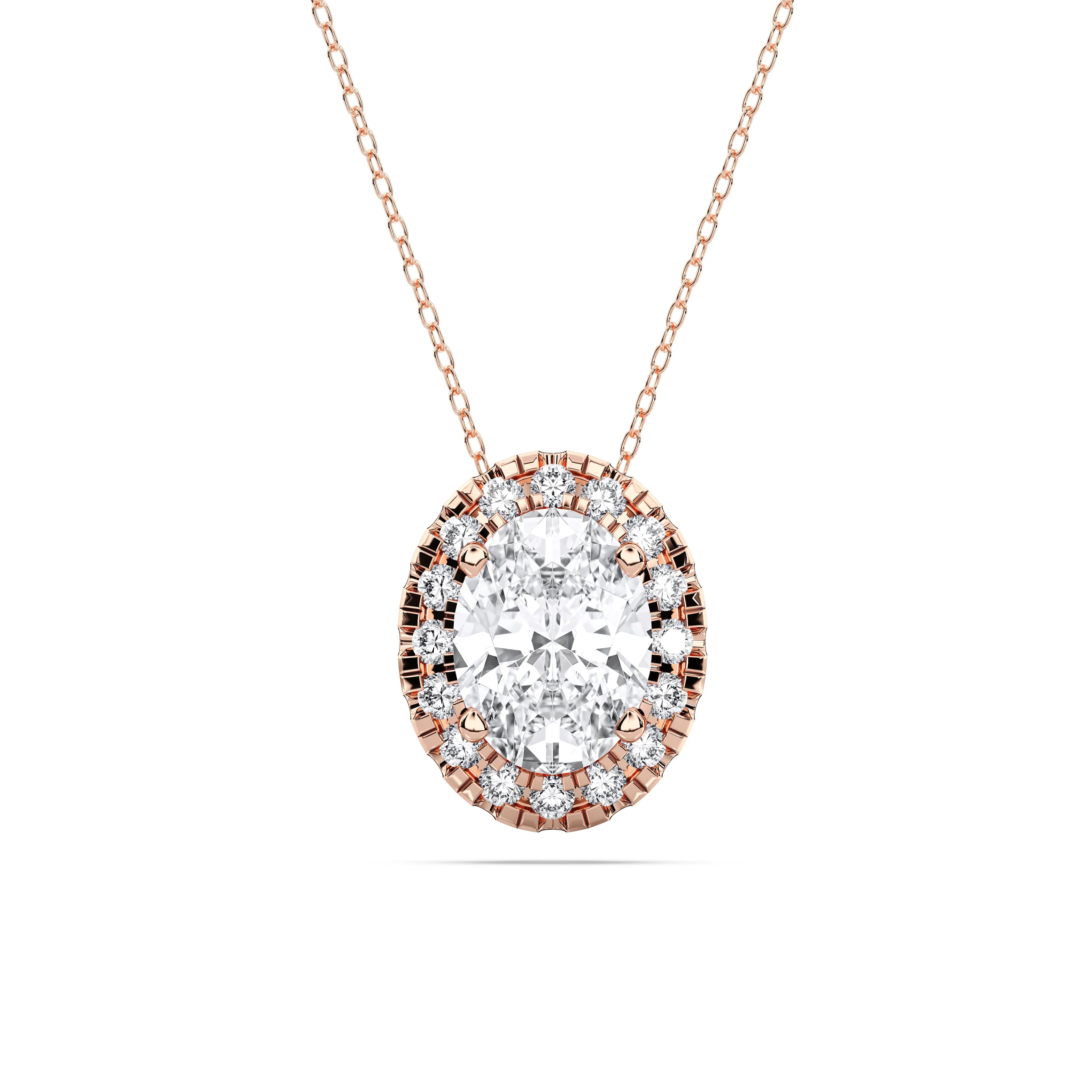 OVAL HALO PENDANT