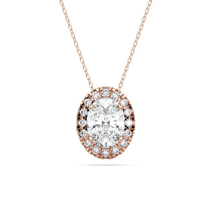 OVAL HALO PENDANT - M&D Signature Jewels