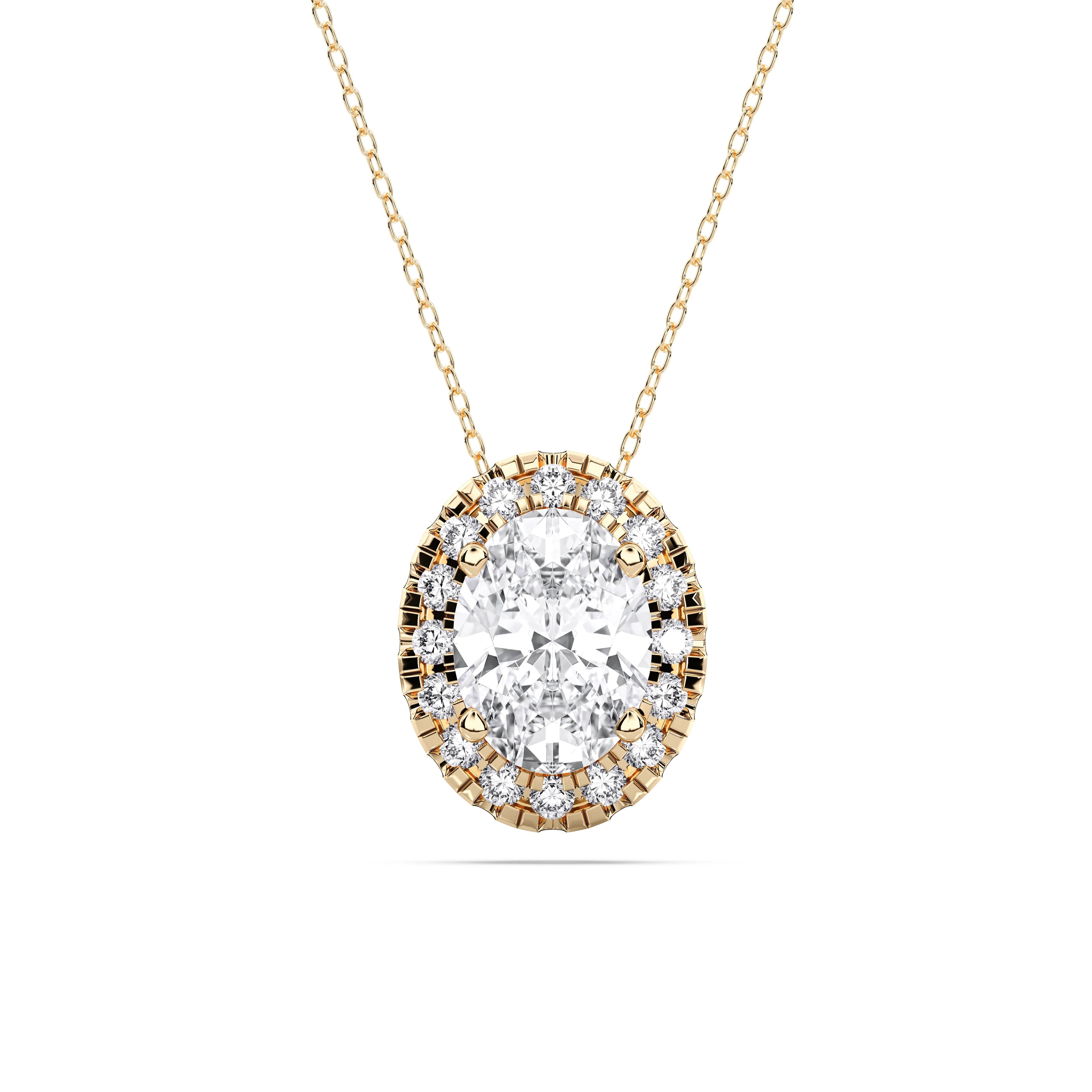OVAL HALO PENDANT