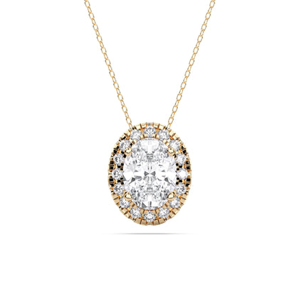 OVAL HALO PENDANT - M&D Signature Jewels