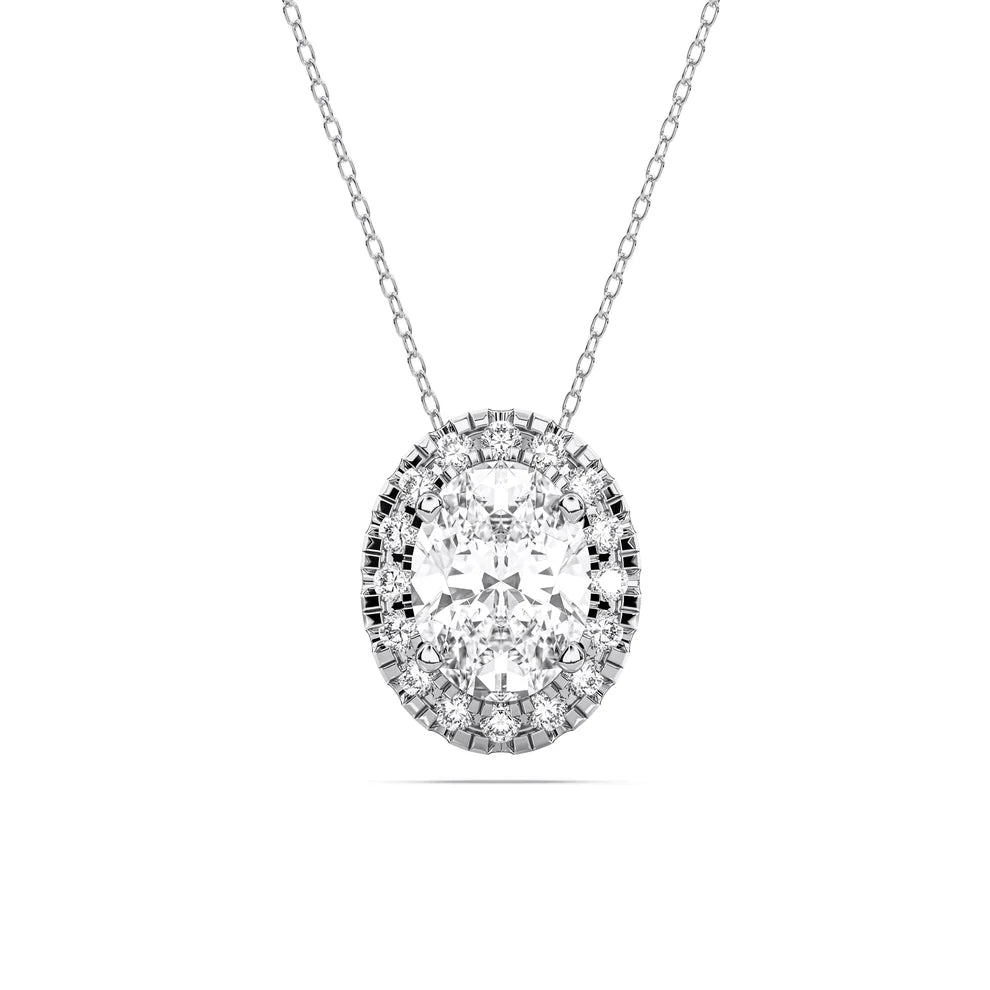 OVAL HALO PENDANT