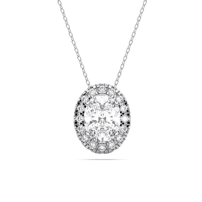 OVAL HALO PENDANT - M&D Signature Jewels