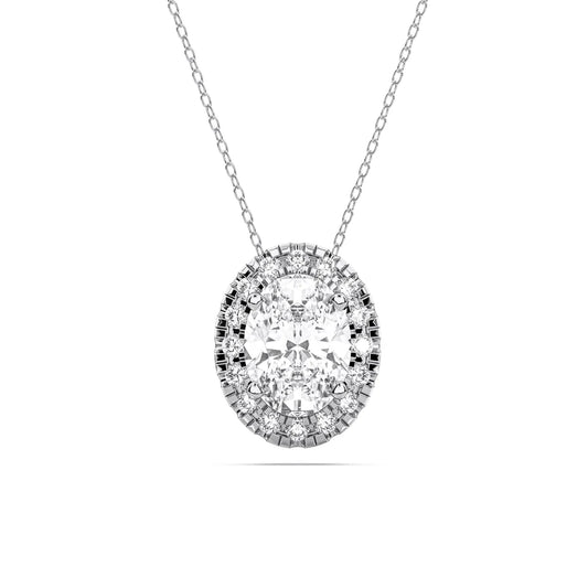 OVAL HALO PENDANT