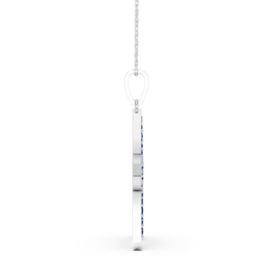 American Flag Star Pendant in Lab-Grown Diamonds & Gemstones