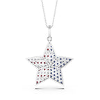 American Flag Star Pendant in Lab-Grown Diamonds & Gemstones