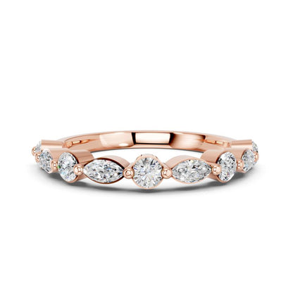 MARQUISE ROUND WEDDING BAND - M&D Signature Jewels