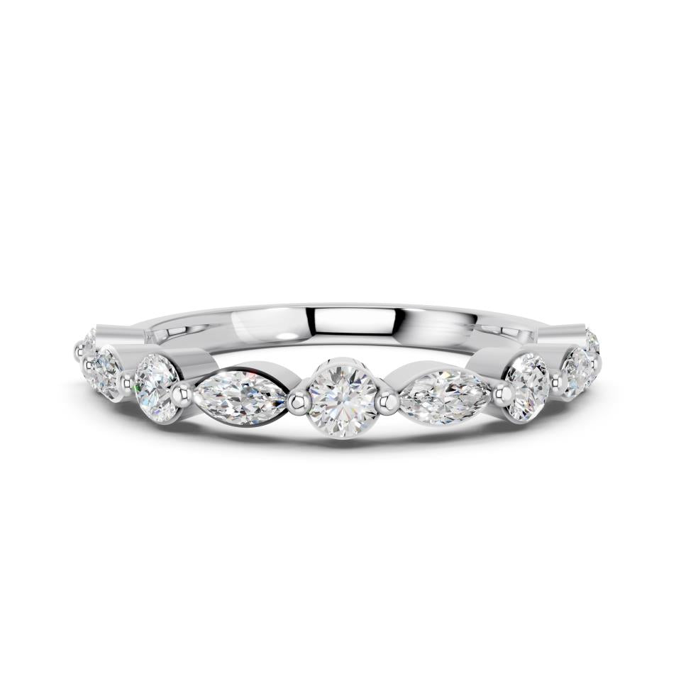 MARQUISE ROUND WEDDING BAND