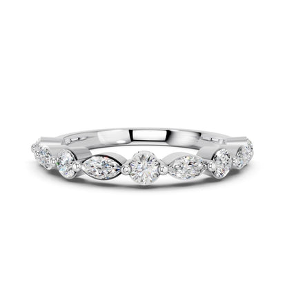 MARQUISE ROUND WEDDING BAND - M&D Signature Jewels