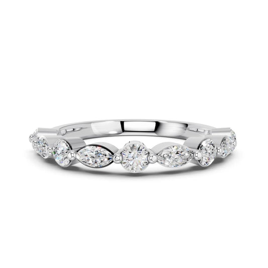 MARQUISE ROUND WEDDING BAND