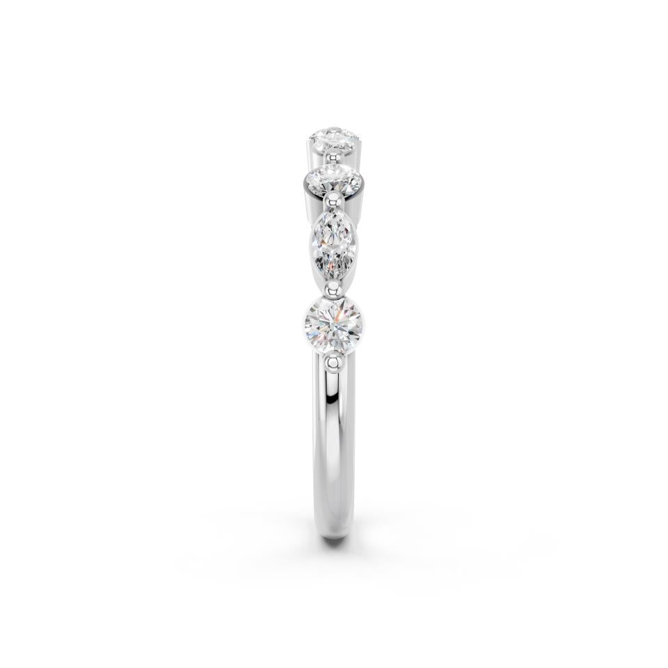 MARQUISE ROUND WEDDING BAND