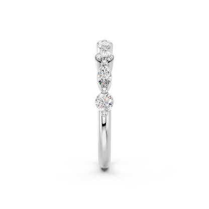 MARQUISE ROUND WEDDING BAND - M&D Signature Jewels
