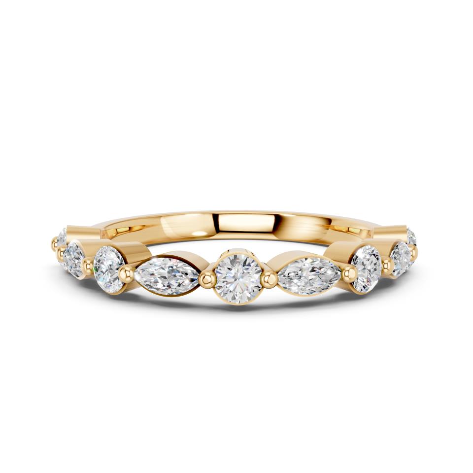MARQUISE ROUND WEDDING BAND