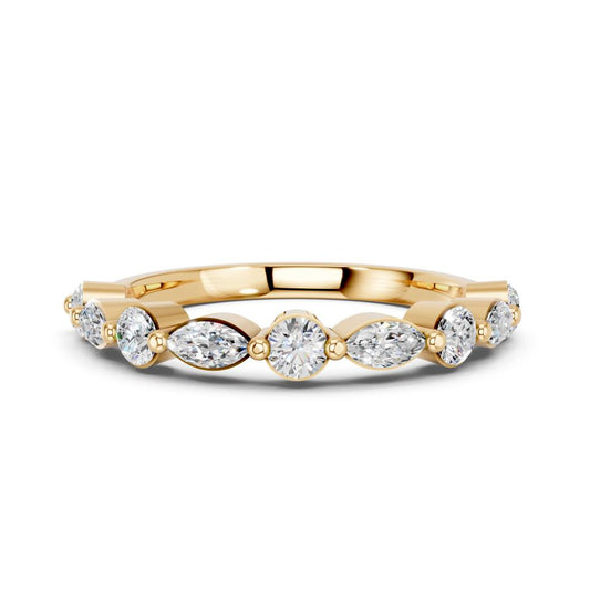MARQUISE ROUND WEDDING BAND - M&D Signature Jewels