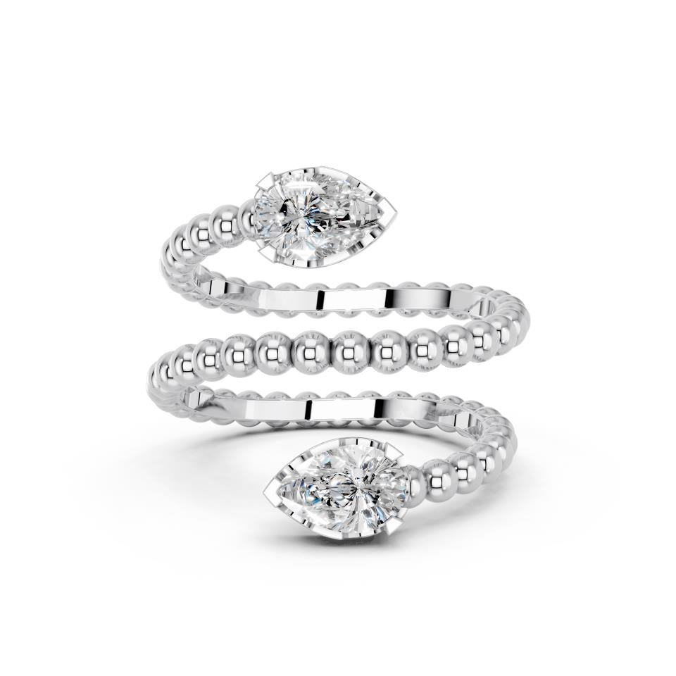 PEAR 2 STONE FANCY RING