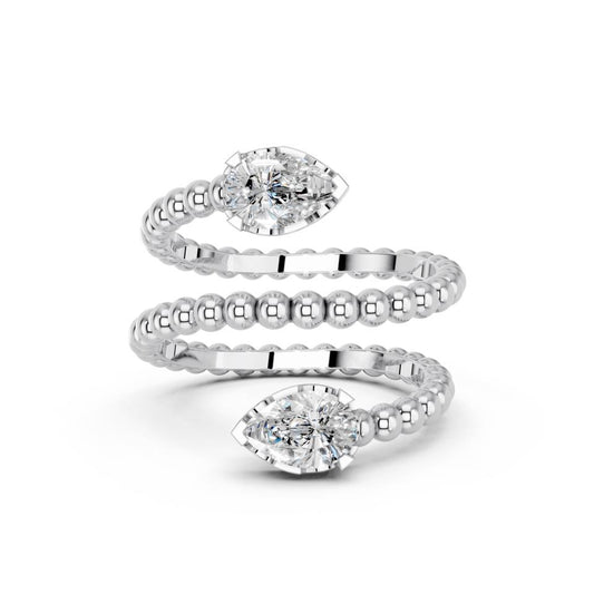 PEAR 2 STONE FANCY RING