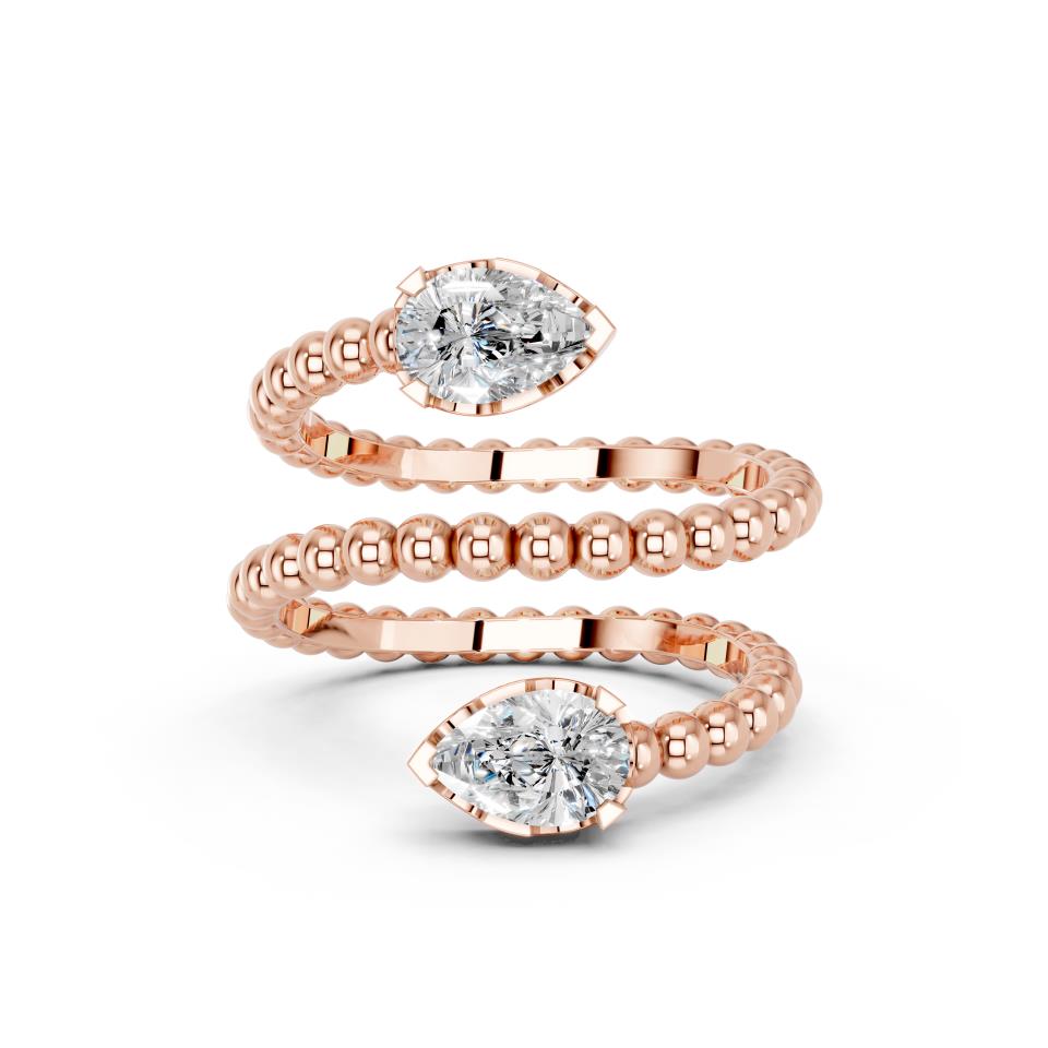 PEAR 2 STONE FANCY RING
