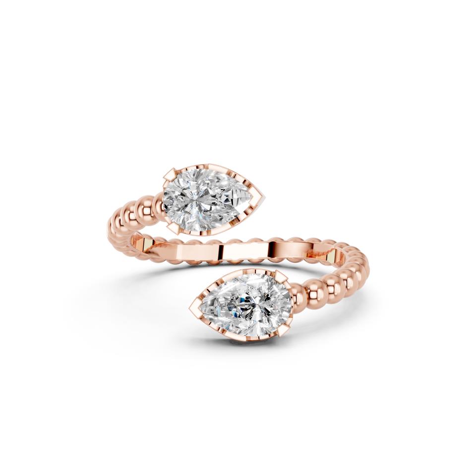 PEAR 2 STONE FANCY RING