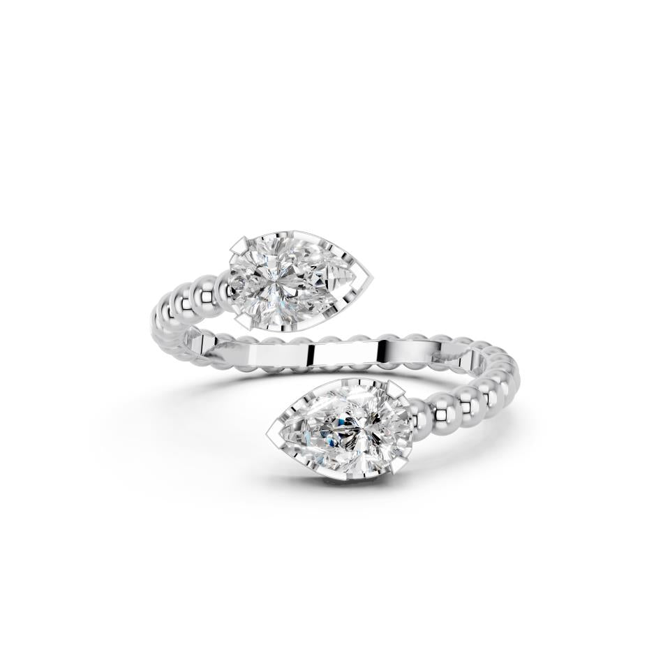 PEAR 2 STONE FANCY RING