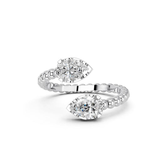 PEAR 2 STONE FANCY RING