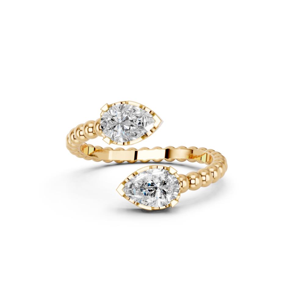 PEAR 2 STONE FANCY RING