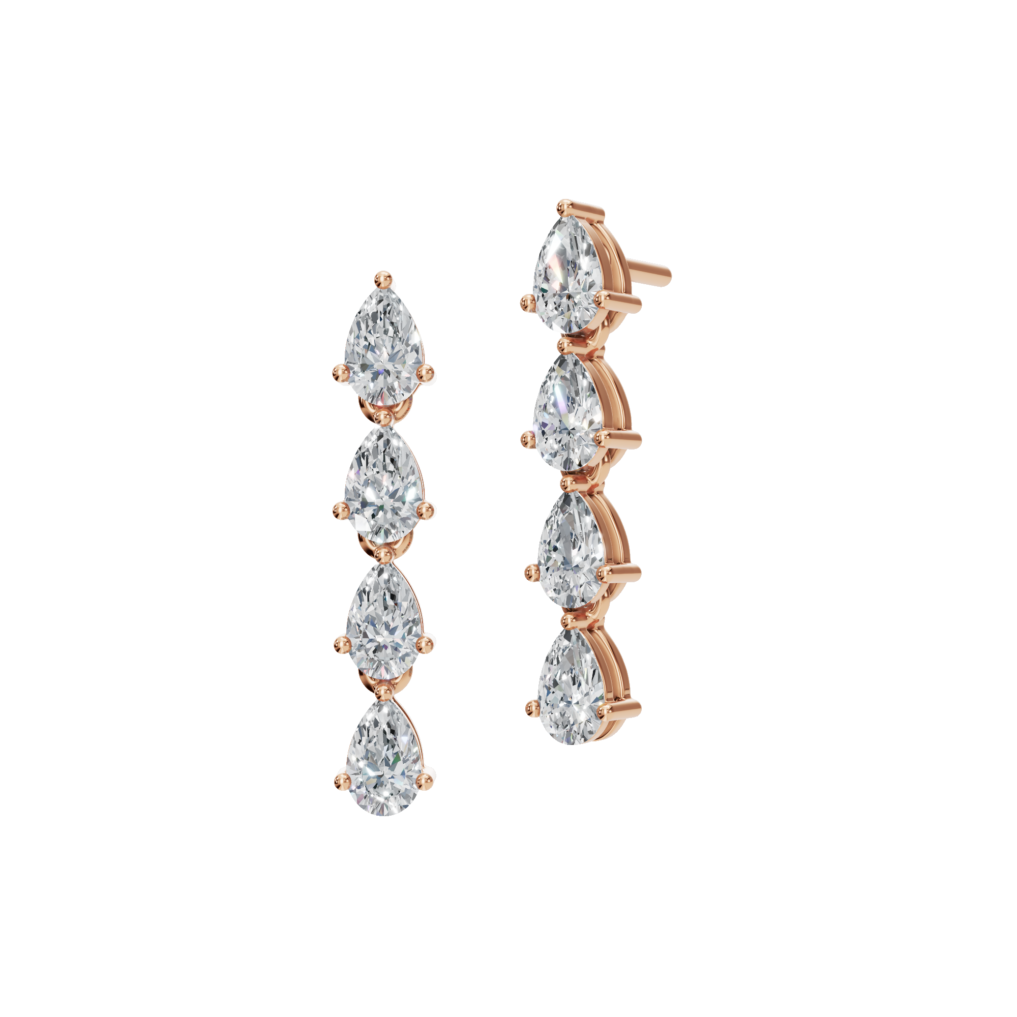 PEAR 4 STONE DROP EARRING