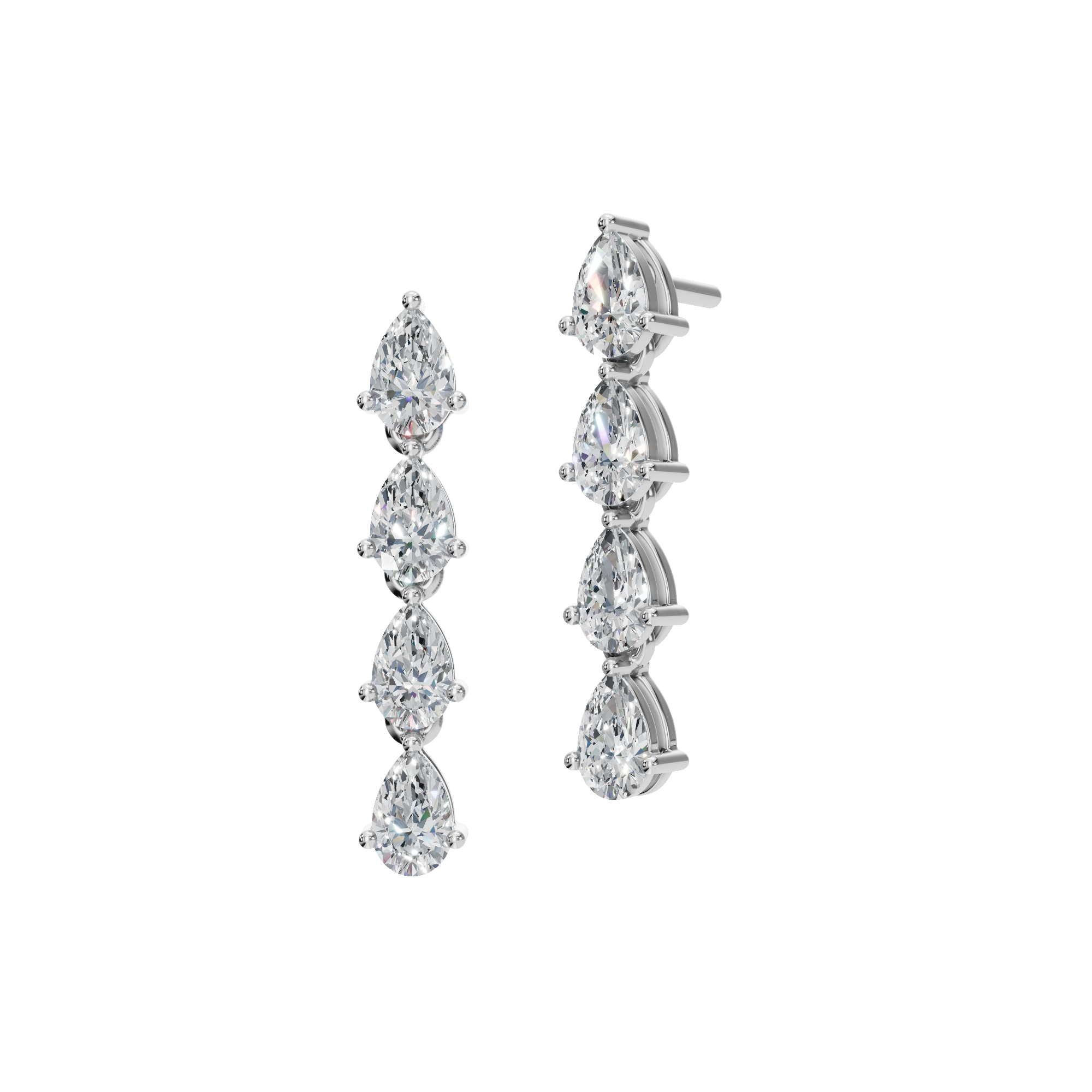 PEAR 4 STONE DROP EARRING