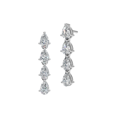 PEAR 4 STONE DROP EARRING - M&D Signature Jewels