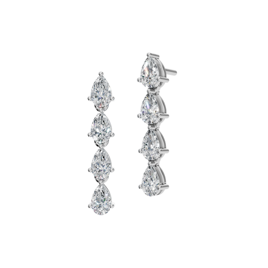 PEAR 4 STONE DROP EARRING