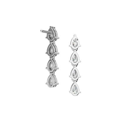 PEAR 4 STONE DROP EARRING - M&D Signature Jewels