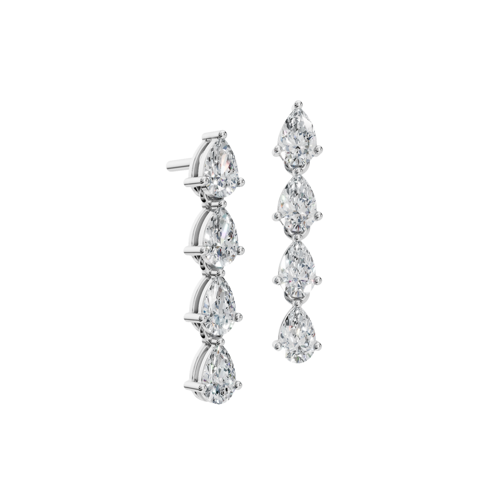 PEAR 4 STONE DROP EARRING
