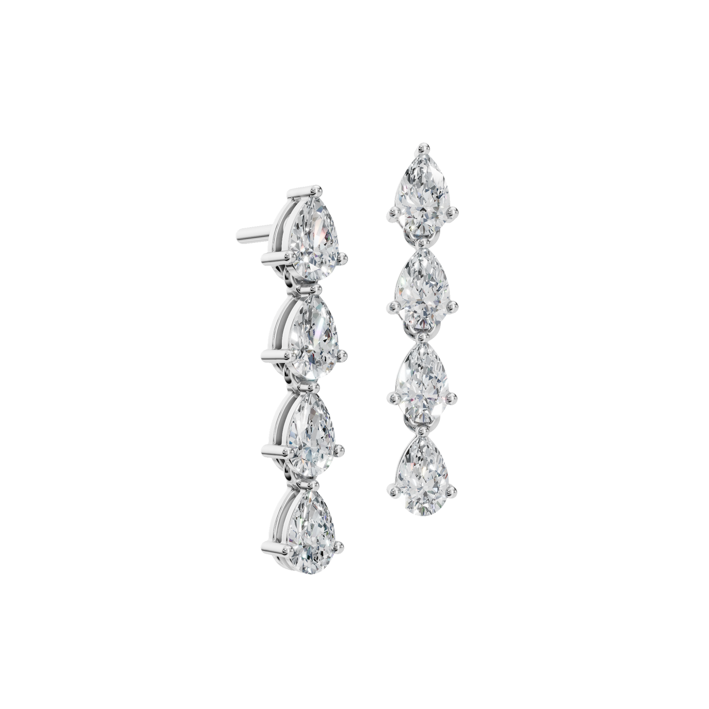 PEAR 4 STONE DROP EARRING - M&D Signature Jewels