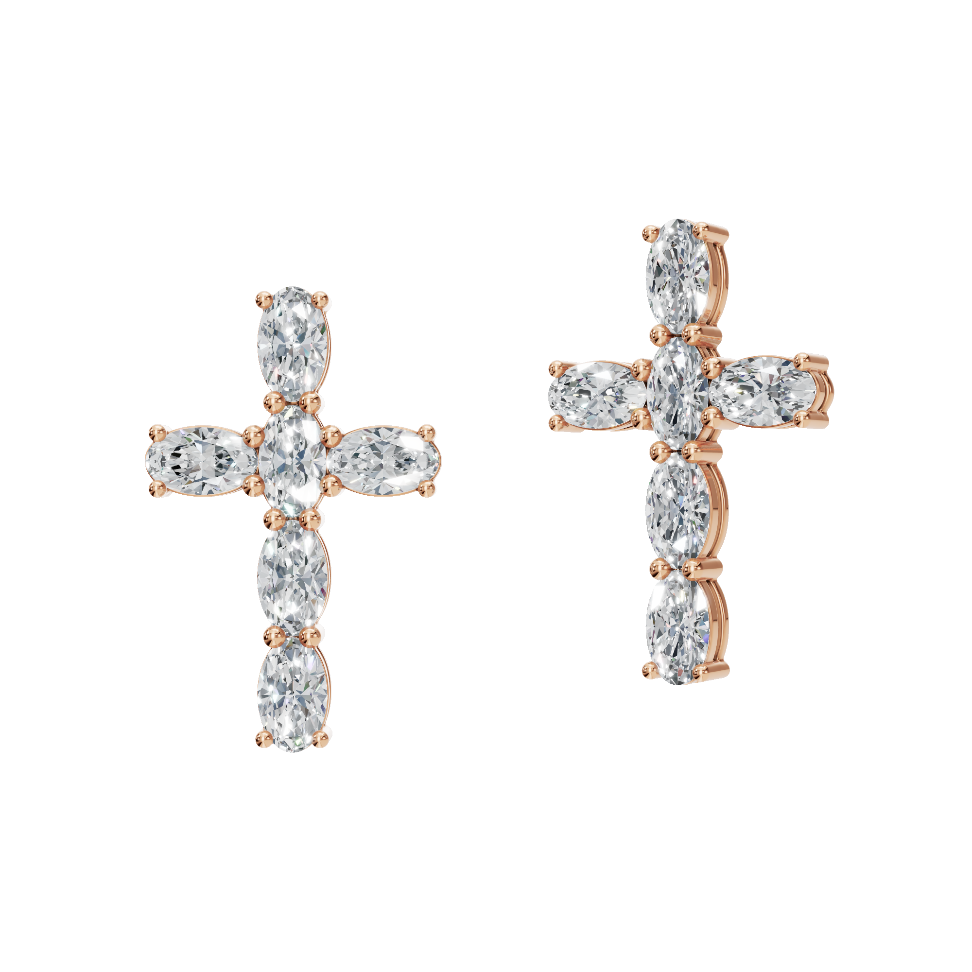 OVAL CROSS EARRING