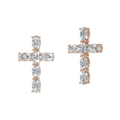 OVAL CROSS EARRING - M&D Signature Jewels