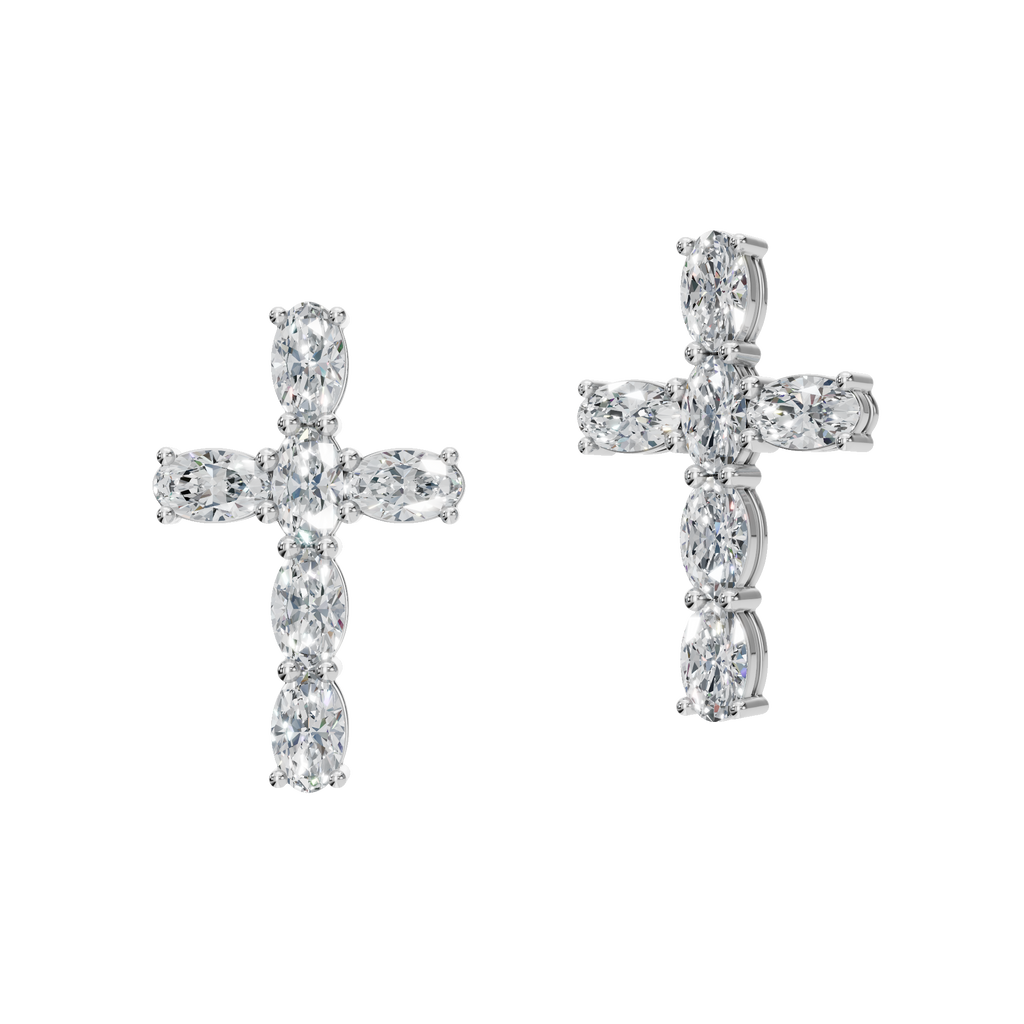 OVAL CROSS EARRING