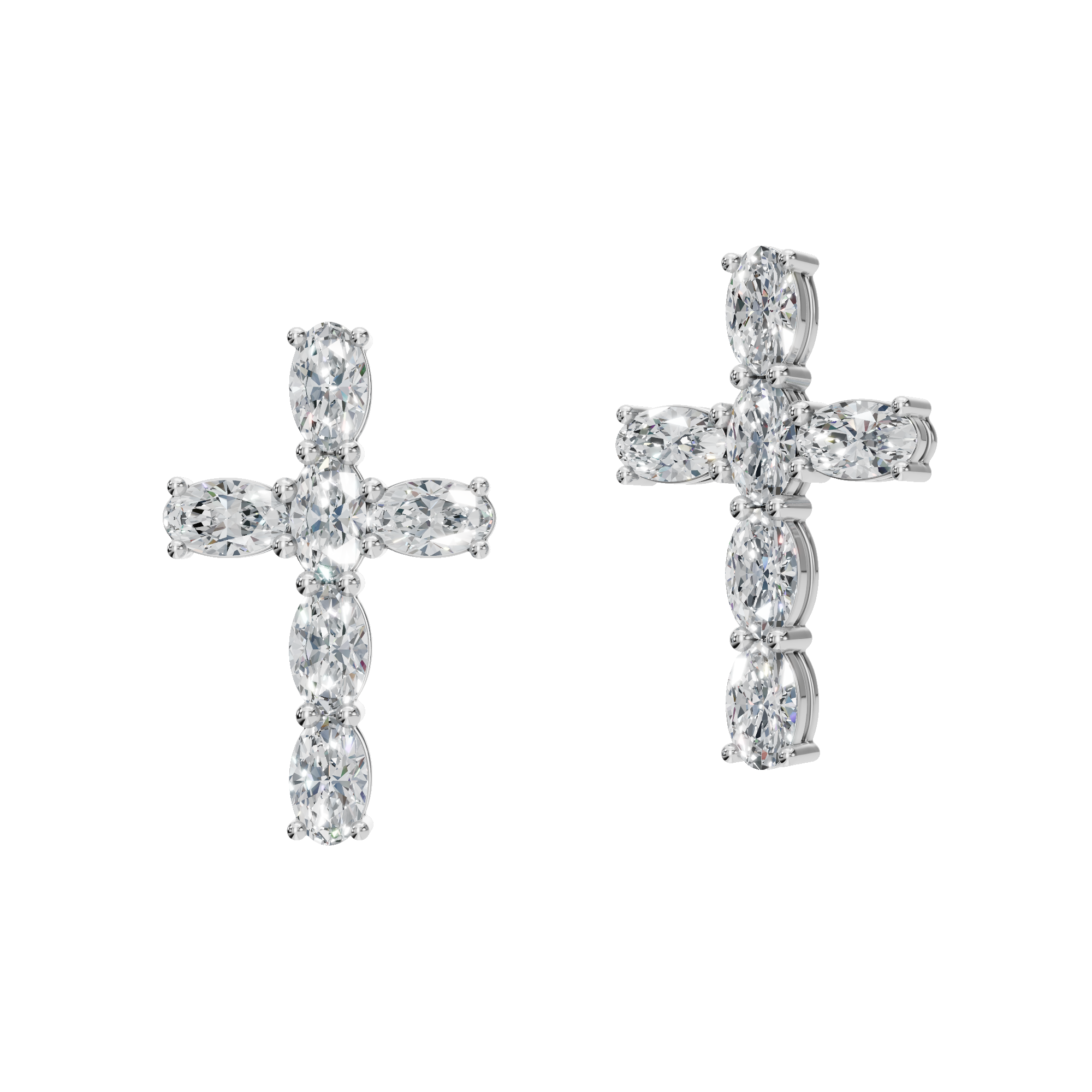 OVAL CROSS EARRING
