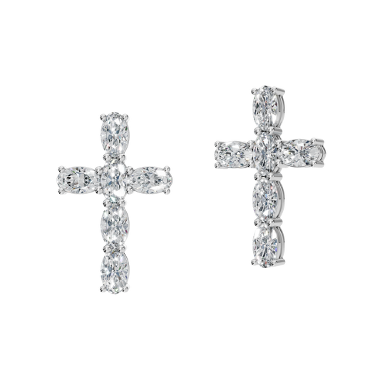 OVAL CROSS EARRING