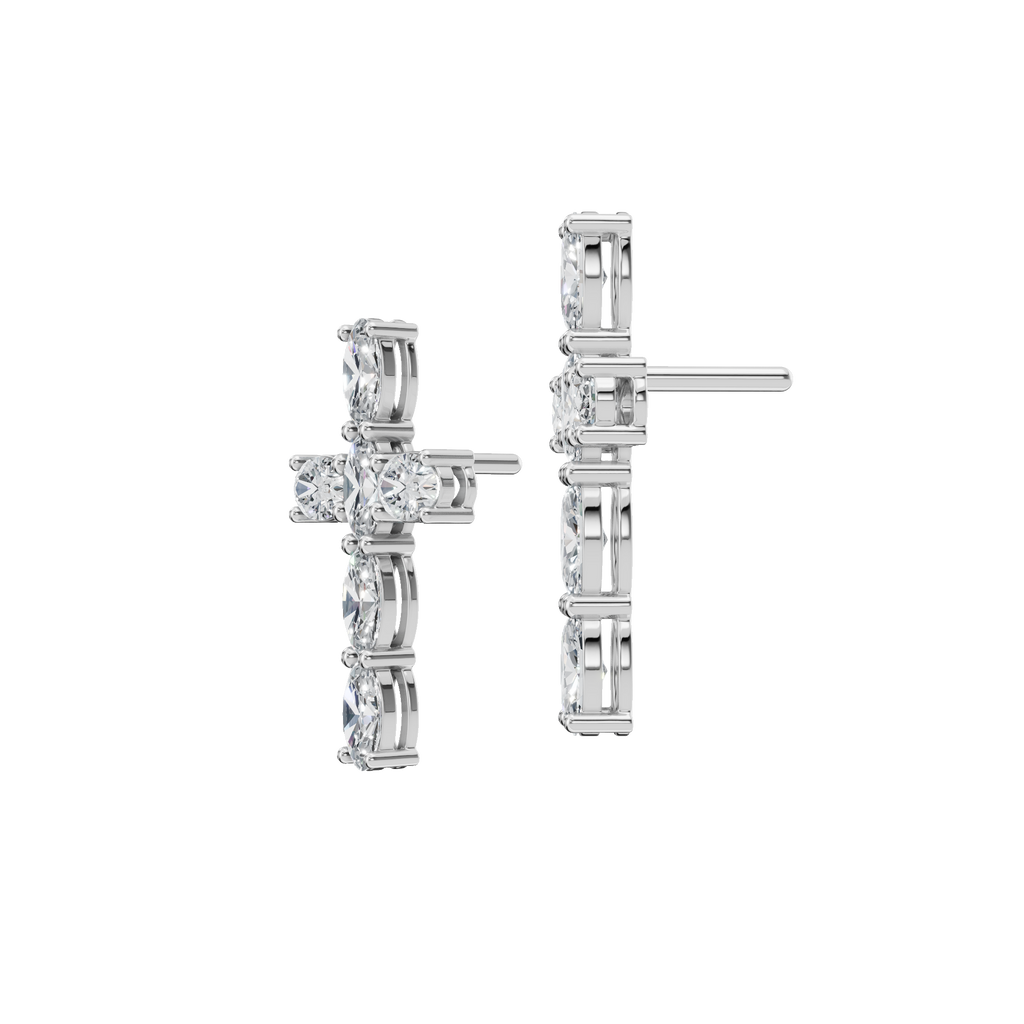 OVAL CROSS EARRING