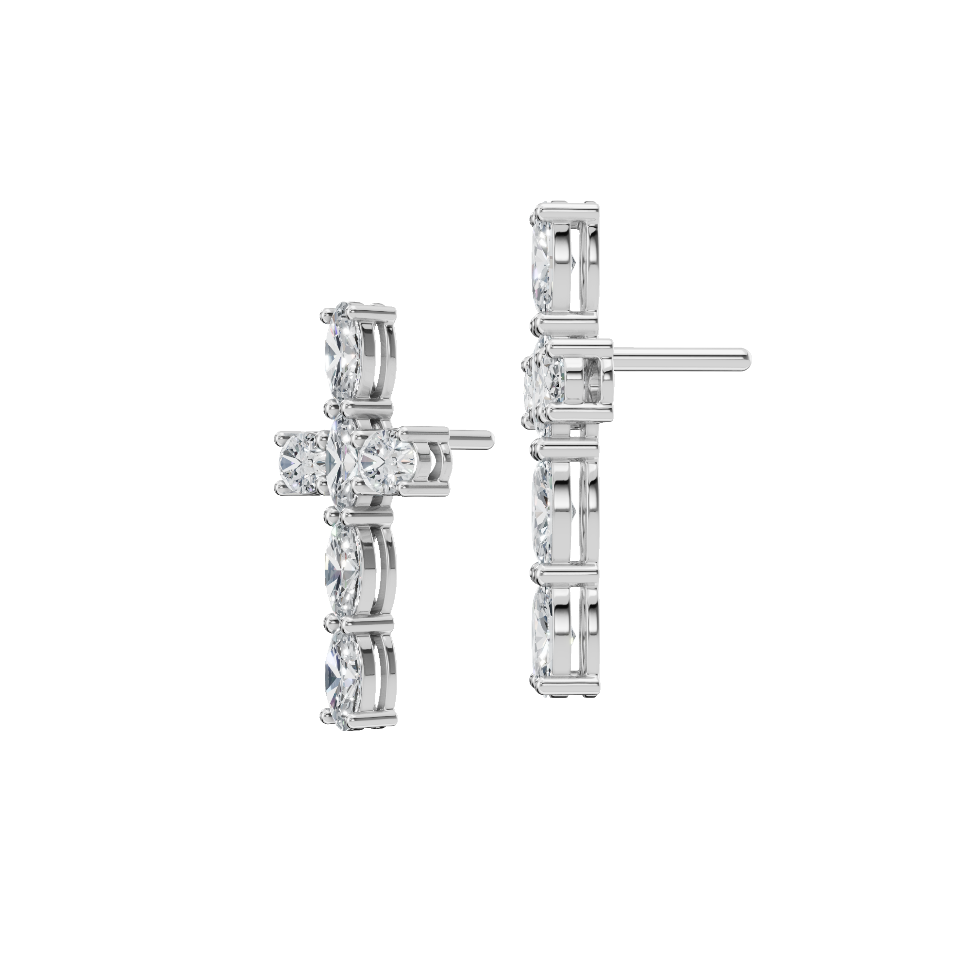 OVAL CROSS EARRING