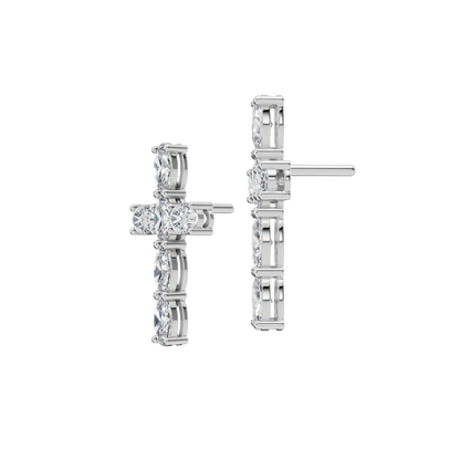 OVAL CROSS EARRING - M&D Signature Jewels