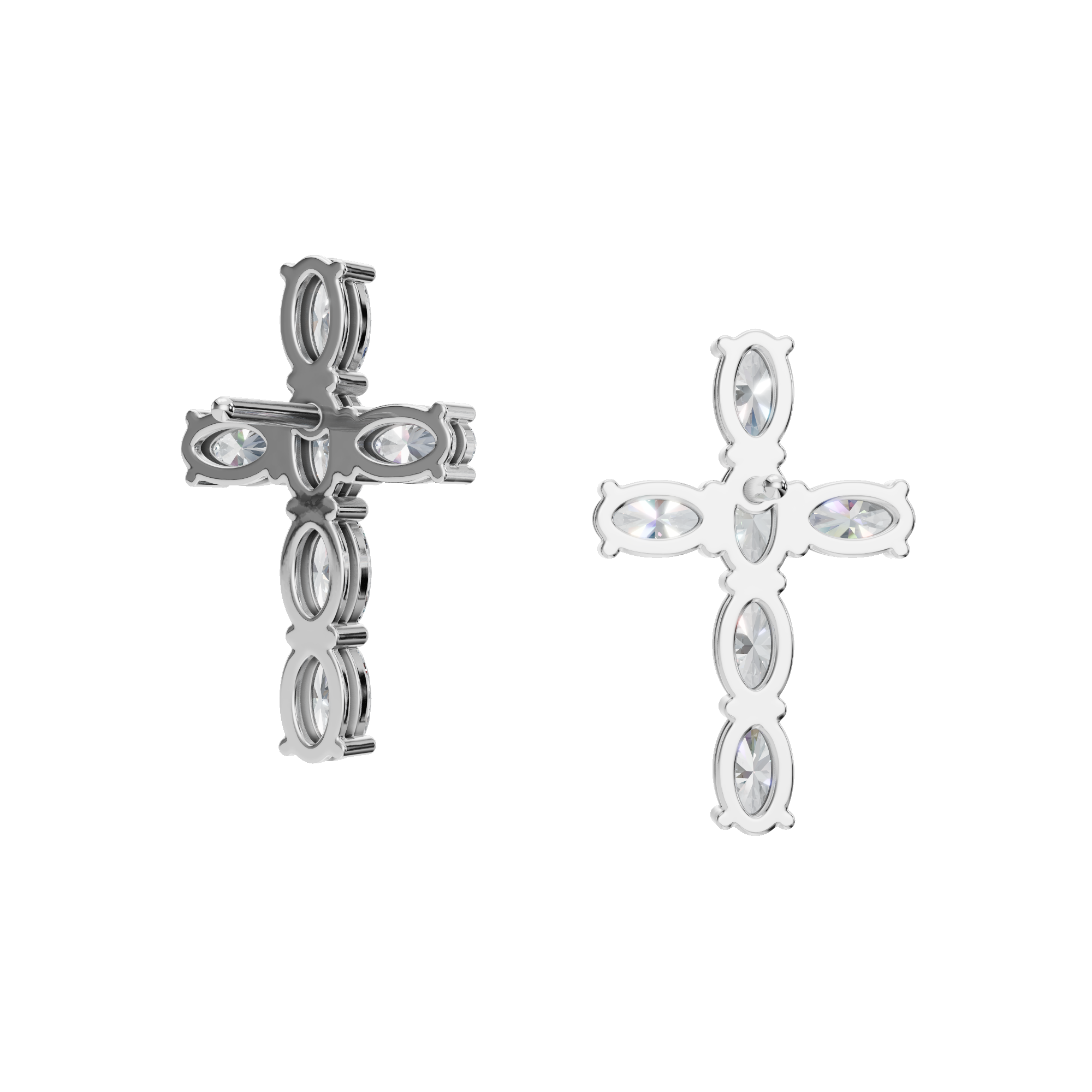 OVAL CROSS EARRING