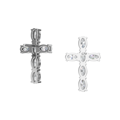 OVAL CROSS EARRING - M&D Signature Jewels