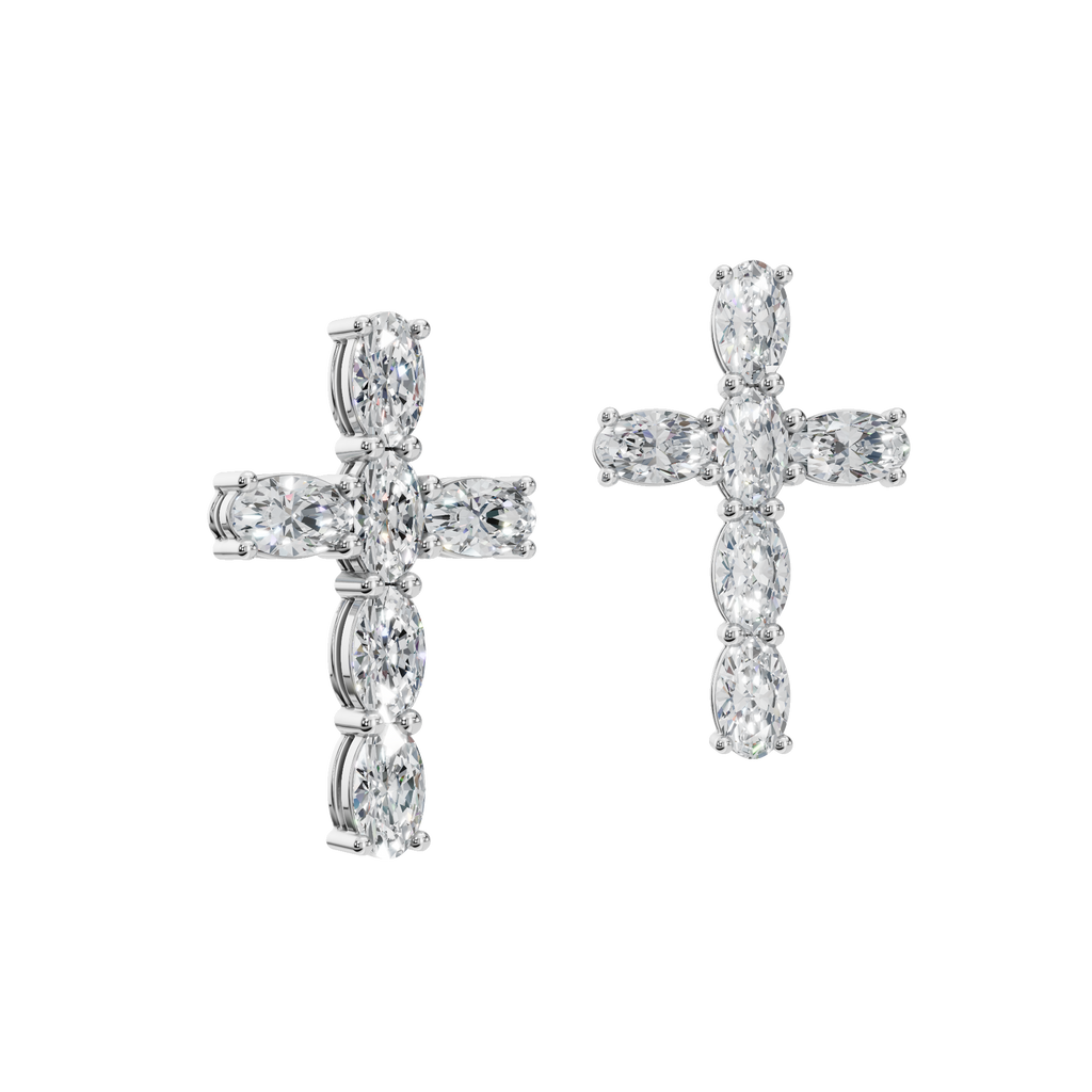 OVAL CROSS EARRING