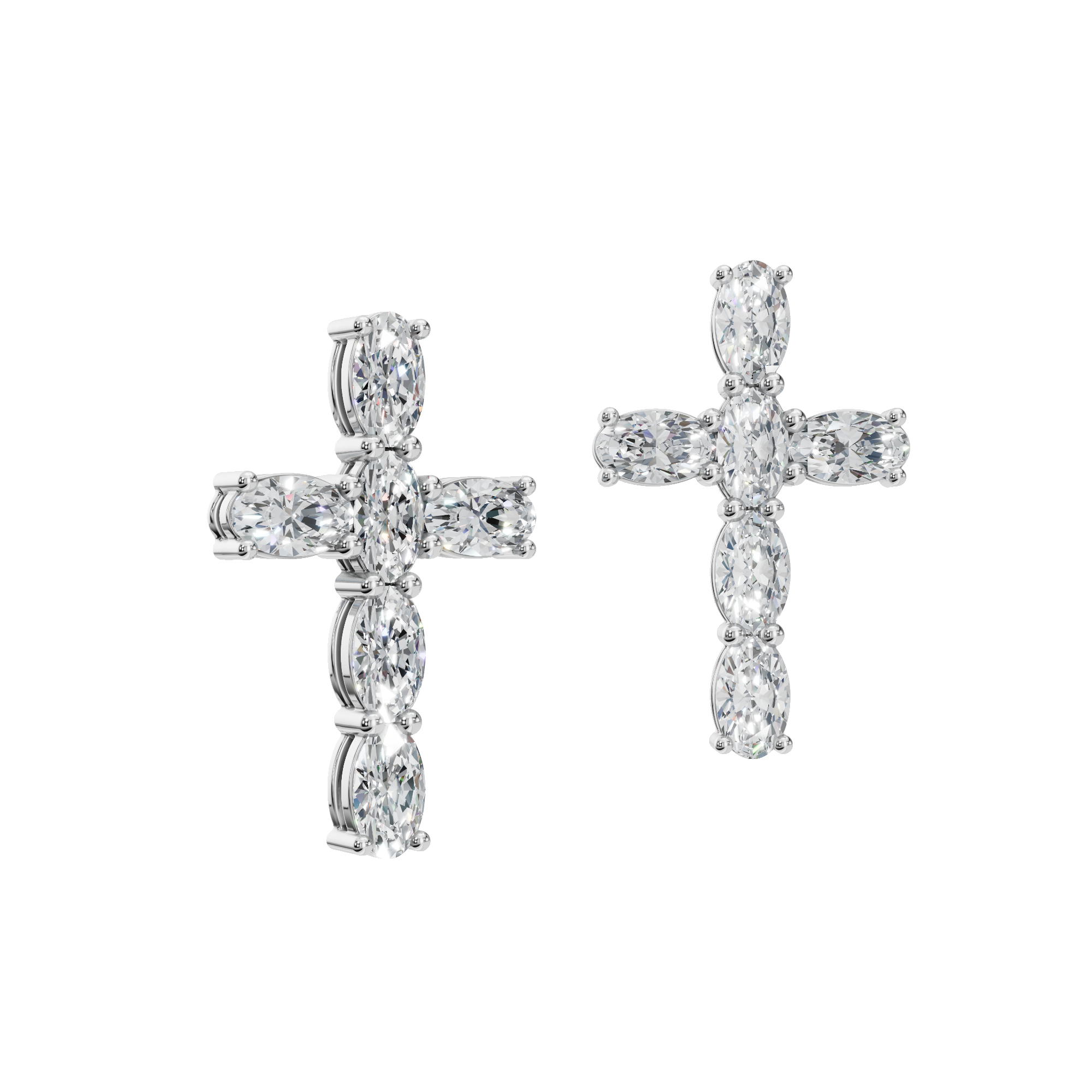 OVAL CROSS EARRING