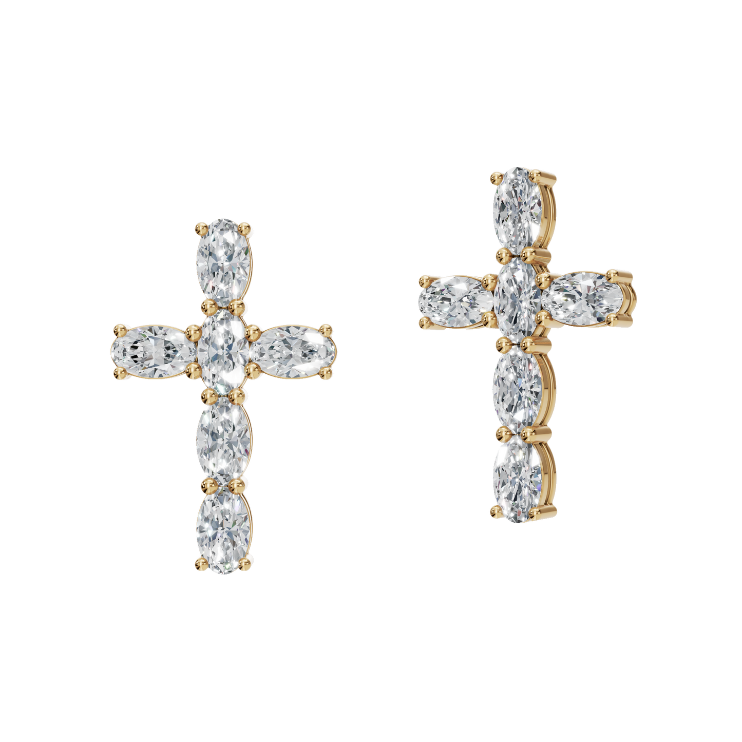 OVAL CROSS EARRING - M&D Signature Jewels