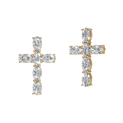 OVAL CROSS EARRING - M&D Signature Jewels
