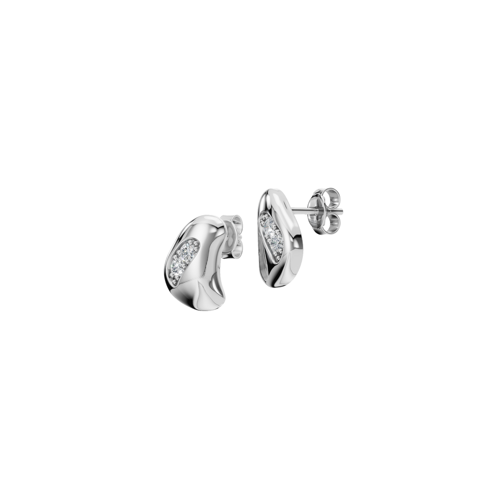 ROUND DOUBLE BEZEL FANCY EARRING